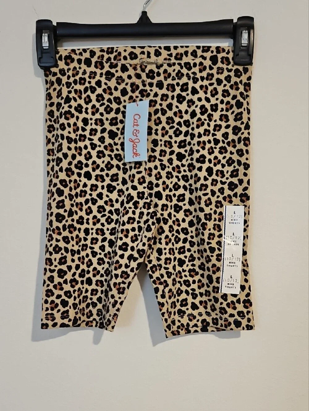 Cat & Jack Olive Daisy Print Shorts and Leopard Bike Shorts